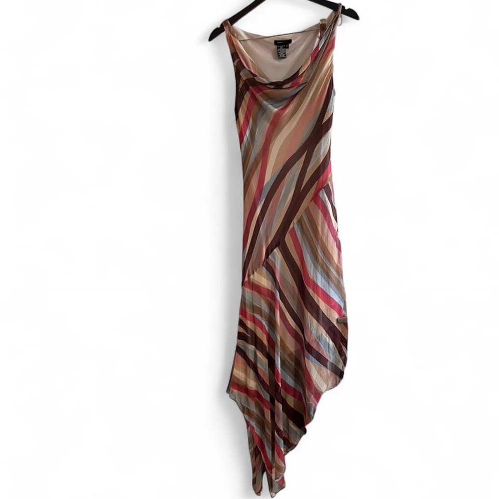 *SOLD* BCBGMaxAzria Asymmetrical Dress in Multicolor Stripes